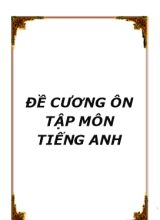 Đề cương ôn tập môn Tiếng Anh 10